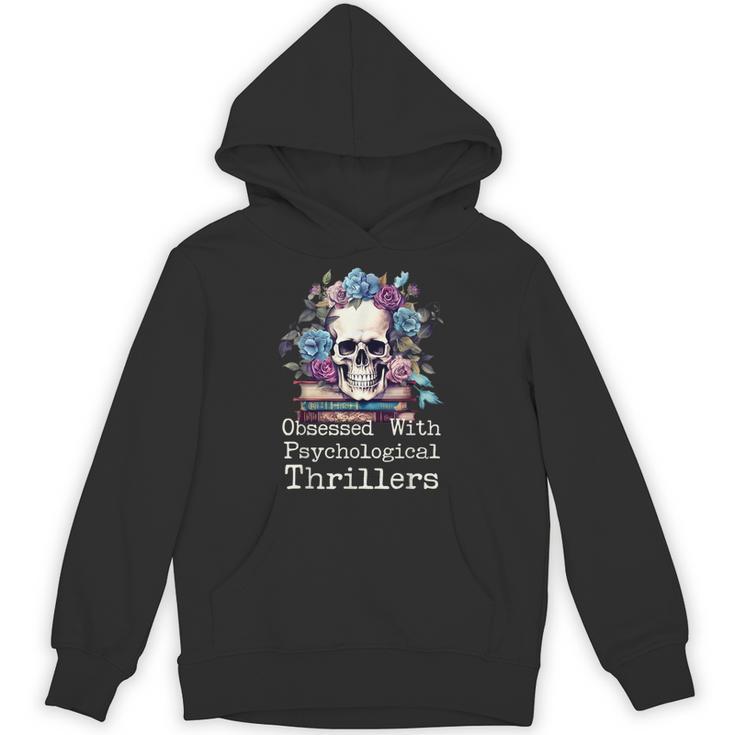 Psychological Thriller Reader Fan Skull Flowers Books Unisex Hoodie