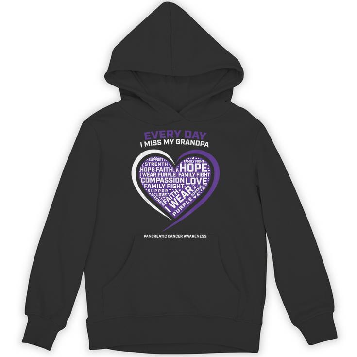 Purple In Memory Of My Grandpa Pancreatic Cancer Awareness Unisex Hoodie