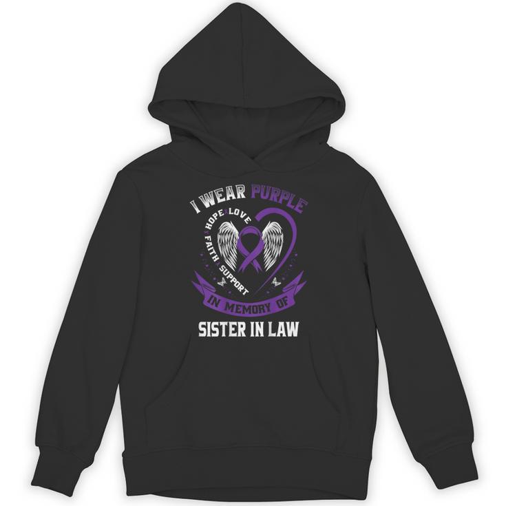 Purple In Memory Of My Sister In Law Alzheimers Back Graphic Unisex Hoodie