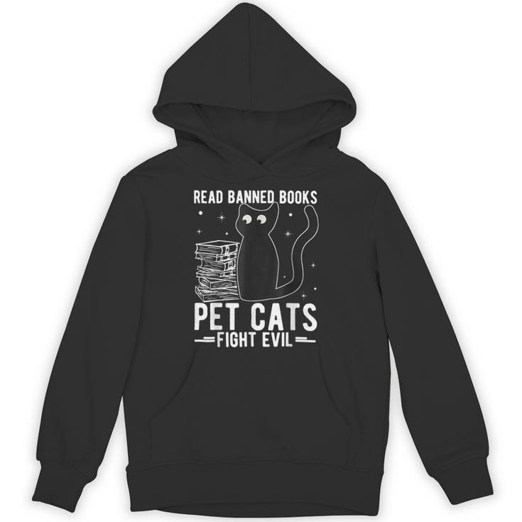 Read Banned Books Pet Cats Fight Evil Read Banned Books Unisex Hoodie
