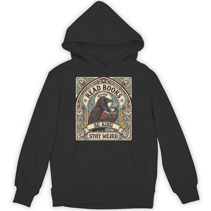 Read Books Be Kind Stay Weird Raven Tarot Reading Coffee Unisex Hoodie