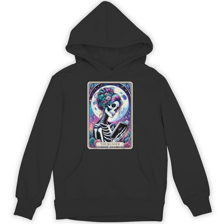 The Reader Tarot Card Reading Skeleton Skull Book Lover Unisex Hoodie