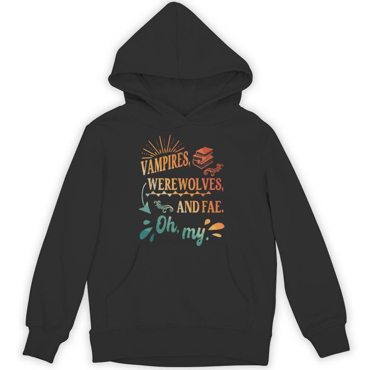 Readers Books Lovers BFF Books Club Paranormal Romance Reading Book Vampires Werewolves & Fae -Adults Short Sleeve Unisex Hoodie