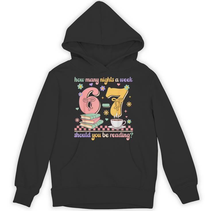 Reading 67 Teacher Six Seven Reading 6 7 Book Lover Unisex Hoodie