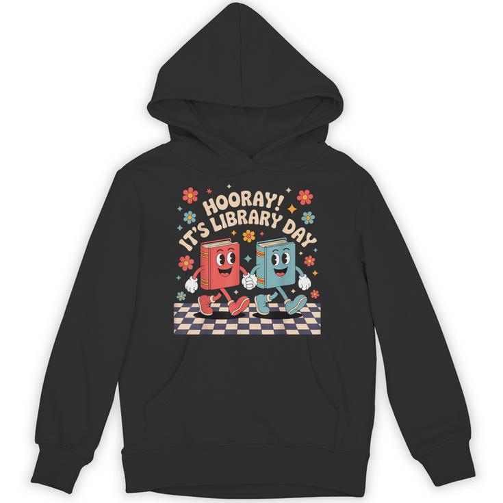 Reading Book Lover School Librarian Hooray It's Library Day Unisex Hoodie