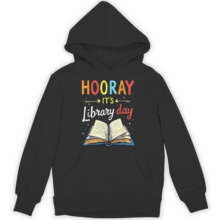 Reading Books Bibliophile Hooray It's Library Day Unisex Hoodie