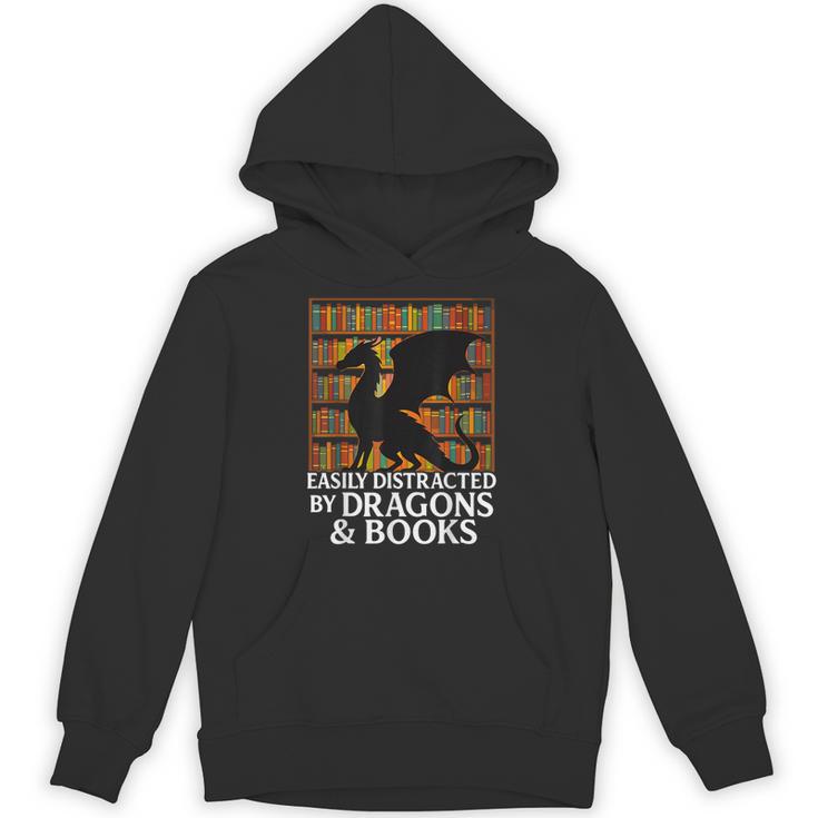 Reading Dragon Easily Distracted By Dragons And Books Unisex Hoodie
