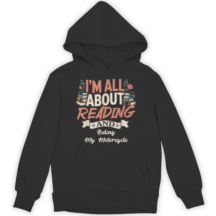 Reading And Motorcycle Life For Bikers Who Love Books Unisex Hoodie