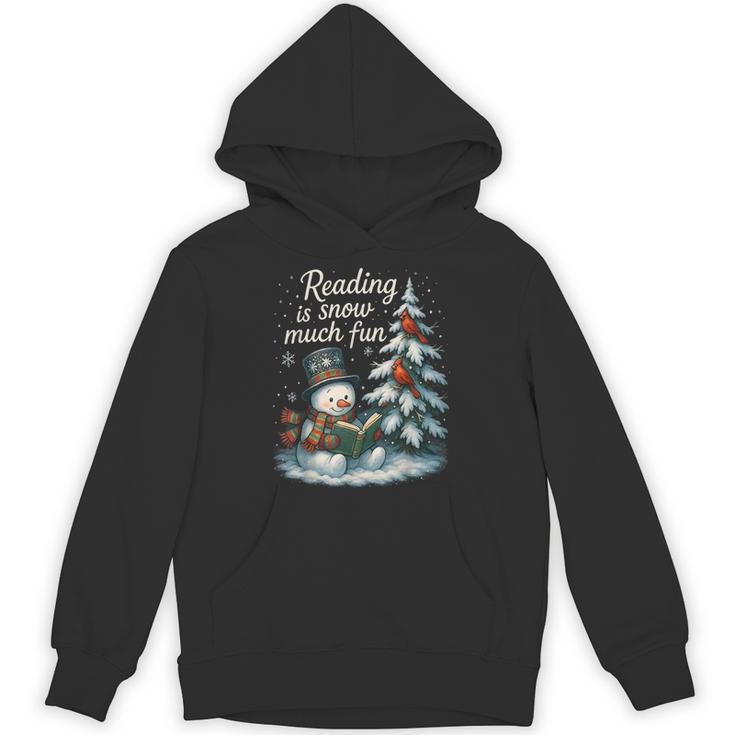 Reading Is Snow Much Fun Christmas Books Snowman Bookworm Unisex Hoodie