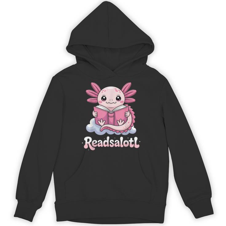 Readsalotl Axolotl Reading Cute Book Lover Bookworm Unisex Hoodie