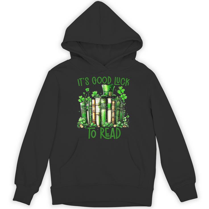 Retro Book Lucky Reading Teacher St Patrick's Day -Adults Small Cotton Blend Polyester Blend Short Sleeve Unisex Hoodie