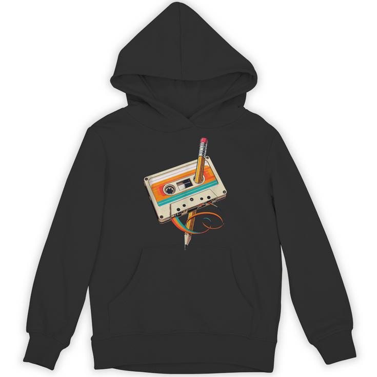 Retro Cassette Tape & Pencil Rewind Nostalgia Party 80s 90s Unisex Hoodie