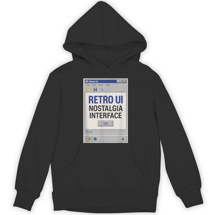 Retro Computer Dialog Box 90s Desktop Interface Nostalgia Unisex Hoodie