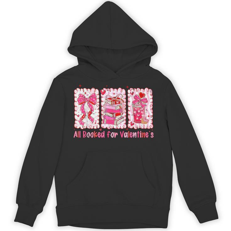 Retro Coquette Bow All Booked For Valentines Book Lover Cute Unisex Hoodie