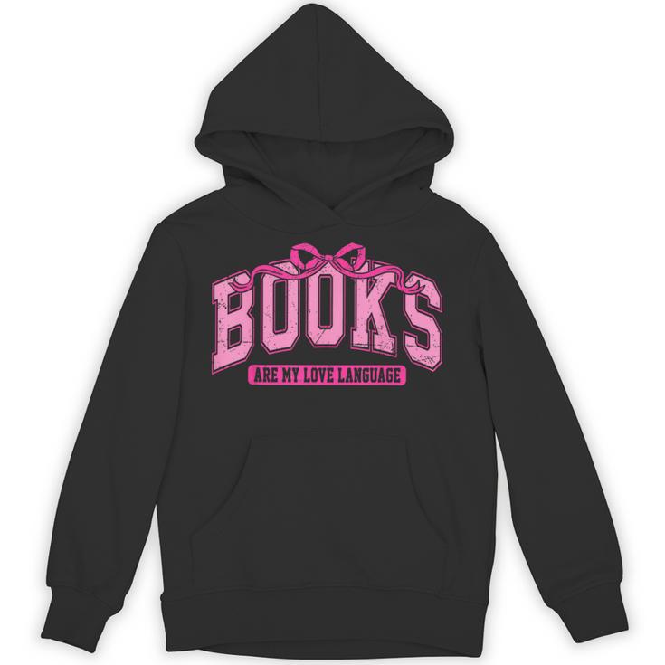 Retro Pink Coquette Bow Valentine Book Lover Varsity Unisex Hoodie