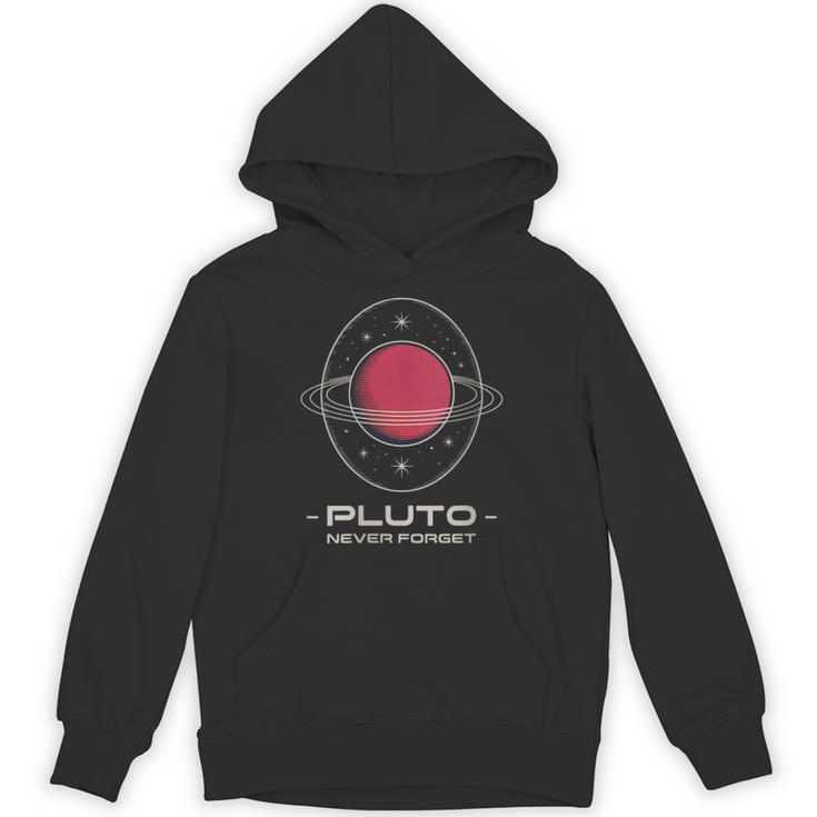 Retro Pluto Never Forget Classic Planet Pluto Nostalgia Unisex Hoodie