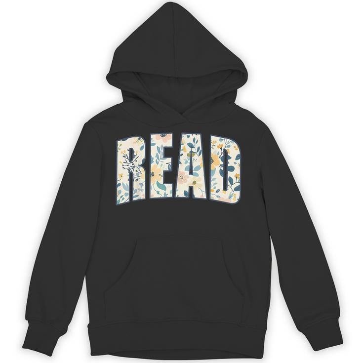 Retro Read Floral Reading Bookworm Librarian Book Lover Unisex Hoodie
