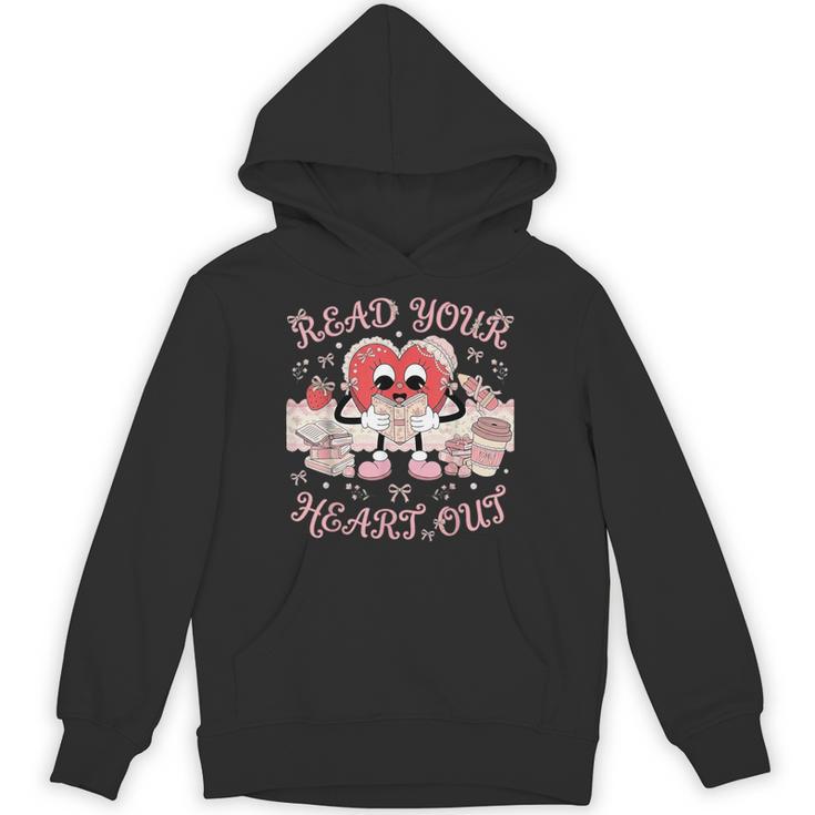 Retro Read Your Heart Out Valentine’s Day Teacher Book Lover Unisex Hoodie