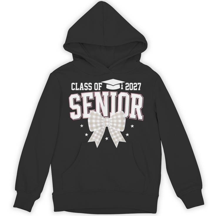 Retro Senior 2027 Girl Coquette Bow Class Of 2027 Graduation Unisex Hoodie