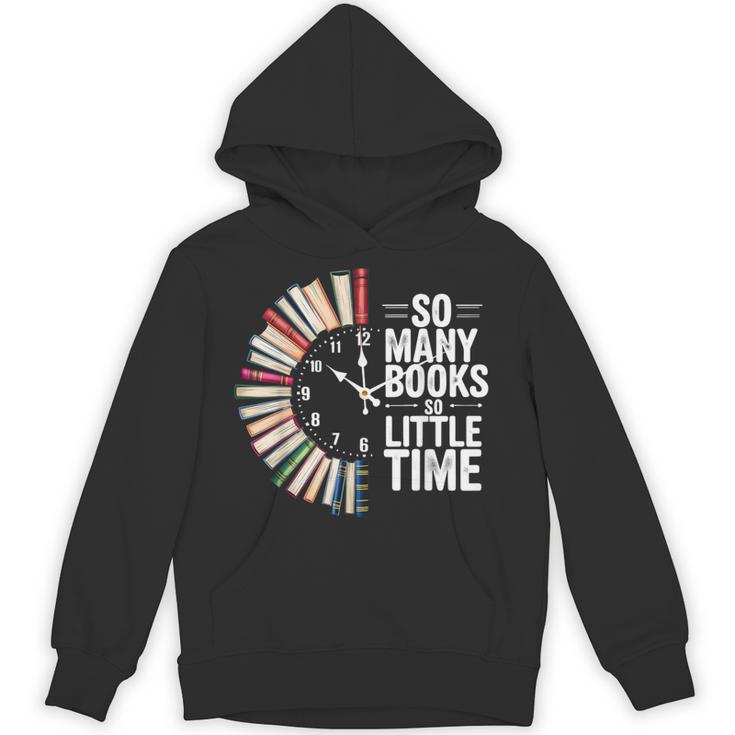 Retro So Many Books Little Time Book Clock Reading Unisex Hoodie