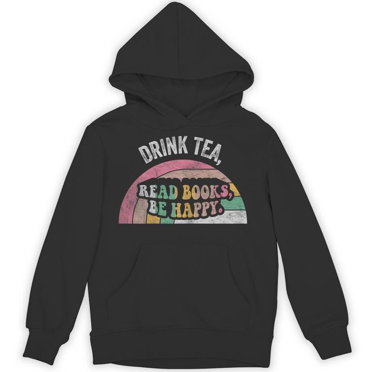Retro Vintage Drink Tea Read Books Be Happy Reading Unisex Hoodie