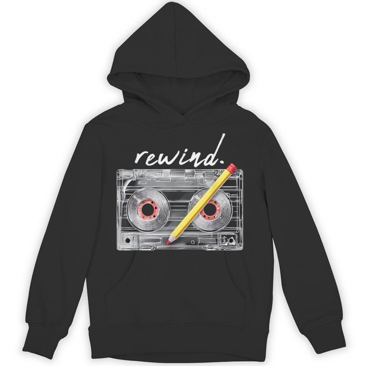 Rewind Cassette Tape Nostalgia 80s 90s Retro Music Lover Unisex Hoodie