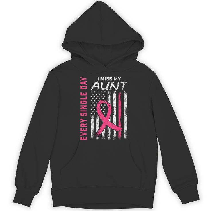 RIP Memorial In Memory Of Aunt Breast Cancer Awareness Flag Unisex Hoodie