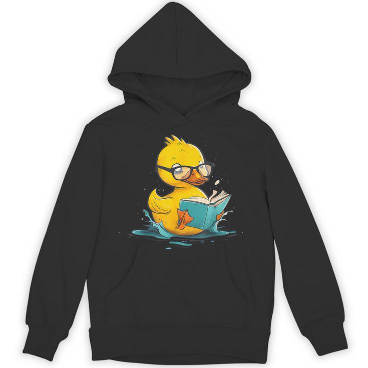 Rubber Duck Reading Book Reader Books Rubber Duckie Unisex Hoodie