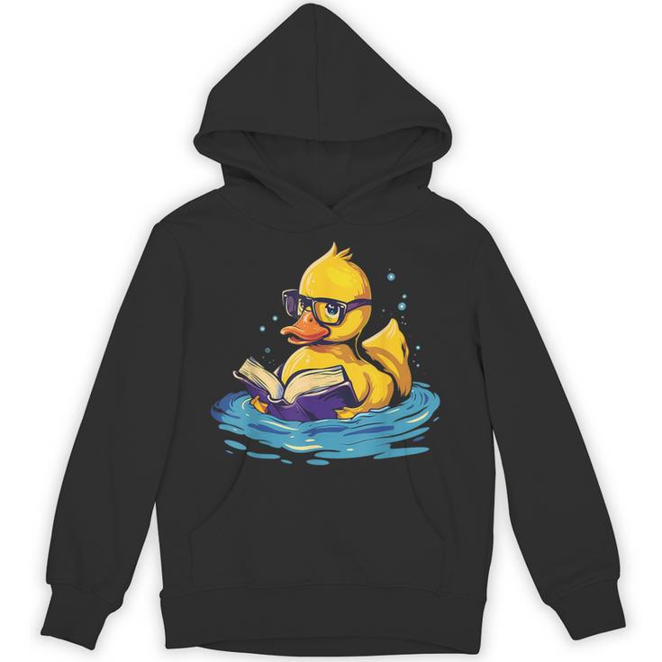 Rubber Duck Reading Book Swim Rubber Duckling Rubber Duckie Unisex Hoodie