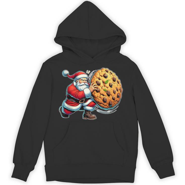 Santa Holding Cookie Xmas Baker Introvert Christmas Unisex Hoodie