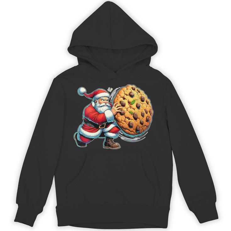 Santa Holding Cookie Xmas Baker Introvert Christmas Unisex Hoodie