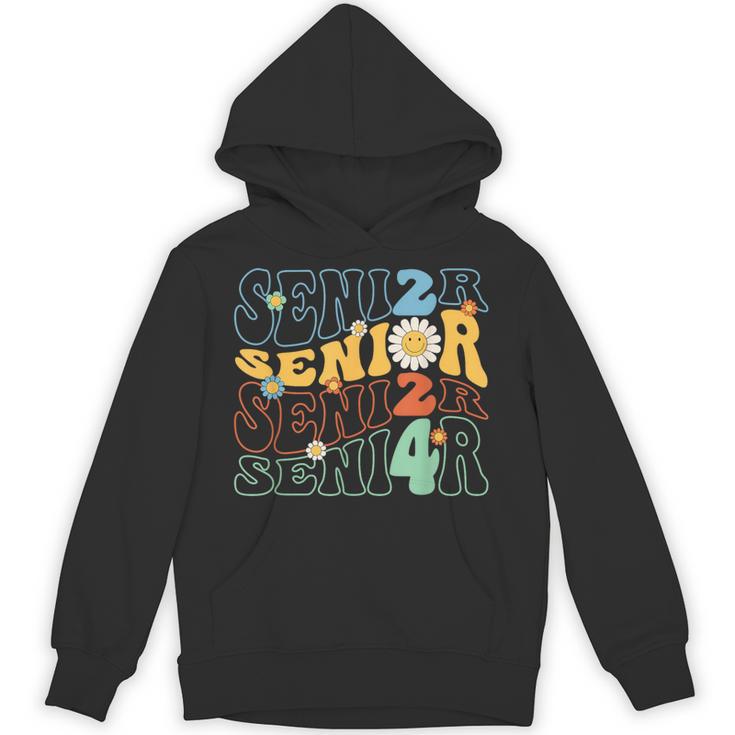 Senior 2024 Groovy Retro Class Of 2024 Graduation Senior 24 Unisex Hoodie