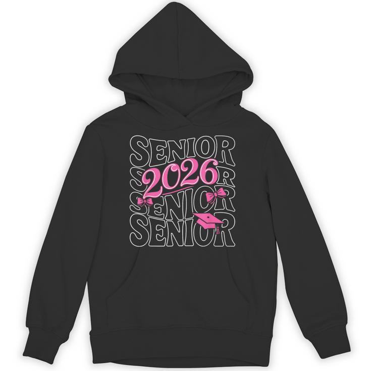 Senior 2026 Class Of 2026 Coquette Pink Bow Graduation Moms Unisex Hoodie