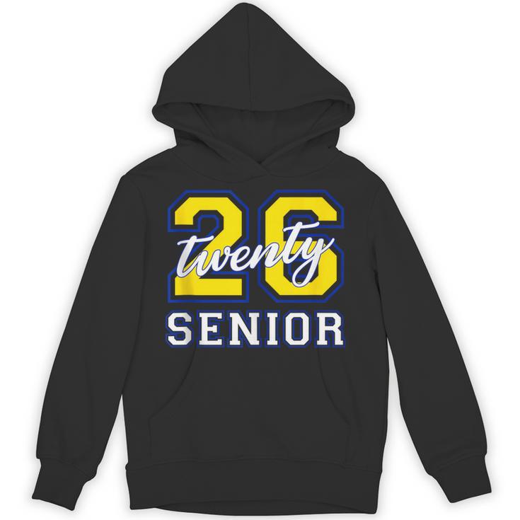 Senior Class 2026 Graduation Yellow Blue Letters Unisex Hoodie