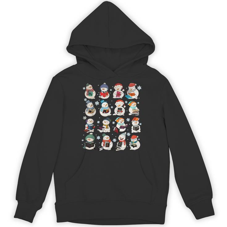 Snowman Reading Book Christmas Cozy Book Lover Bookish Unisex Hoodie