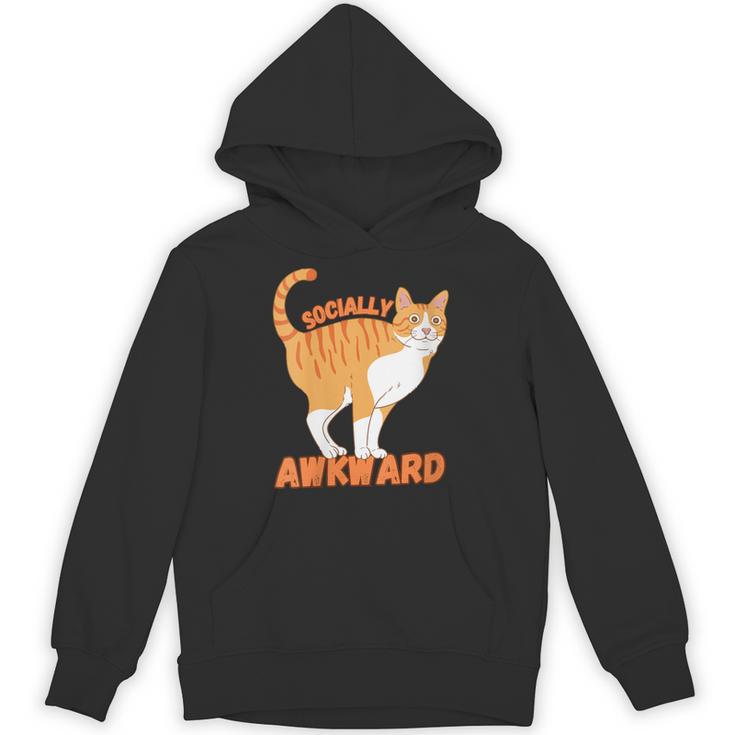 SOCIALLY AWKWARD FUNNY CAT ANTISOCIAL INTROVERT WEIRD Unisex Hoodie