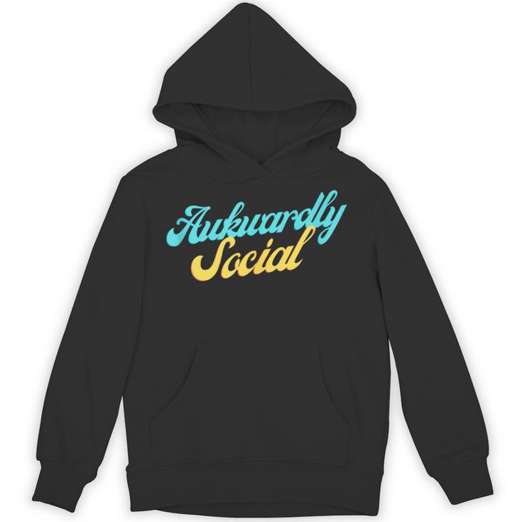 Socially Awkward Introvert Retro Anxious Awkwardly Social Unisex Hoodie