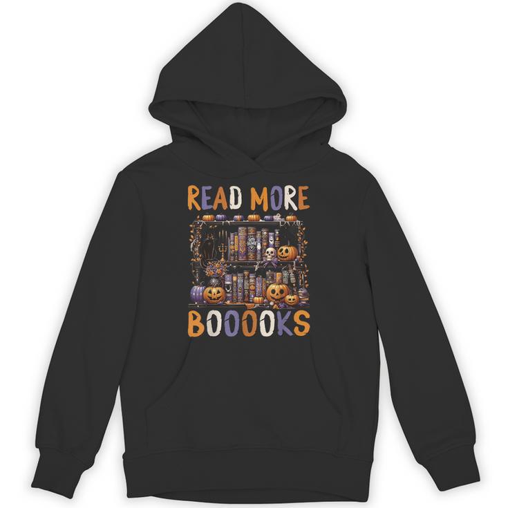 Spooky Halloween Bookshelf Bookcase Read More Books Unisex Hoodie