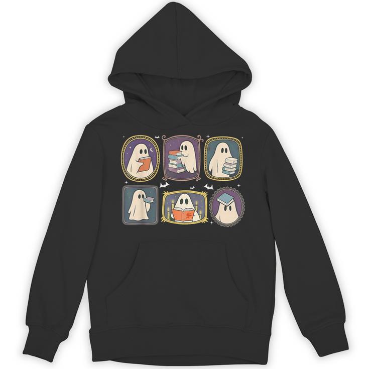 Spooky Teacher Halloween Ghost Reading Book Trick Or Treat Unisex Hoodie