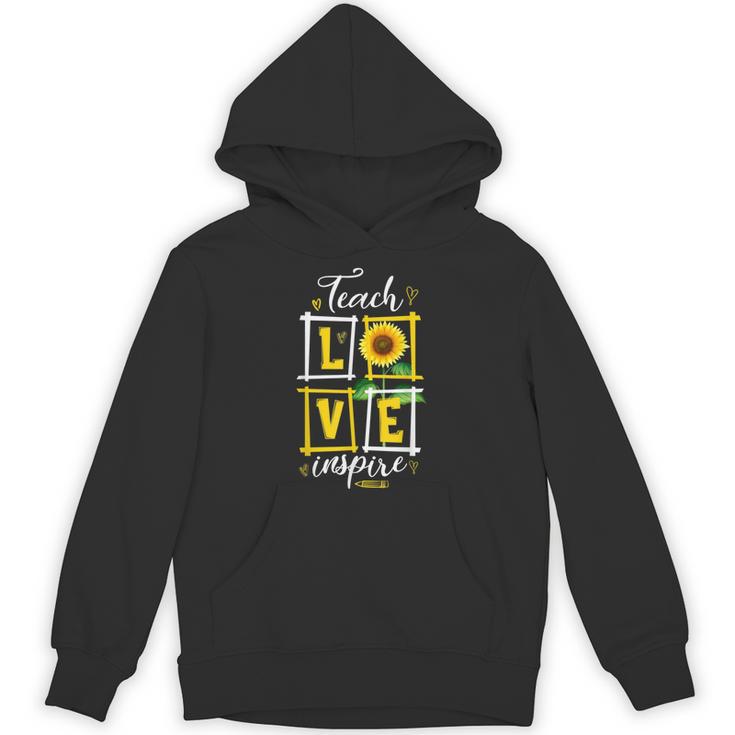 Sunflower Teach Love Inspire Cool Graduation Teacher School Unisex Hoodie