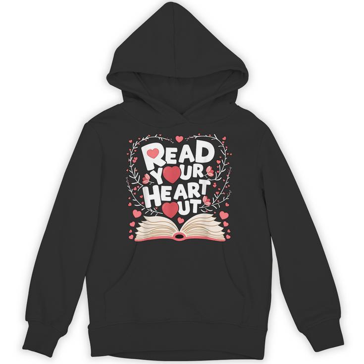 Teach Inspire Grow Everyday Read Your Heart Out Valentine Book-Themed Small Unisex Hoodie