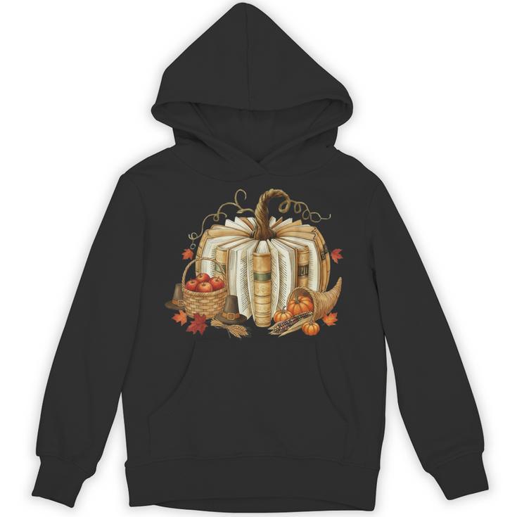 Teacher Book Pumpkin Fall Reading Thanksgiving Autumn Unisex Hoodie