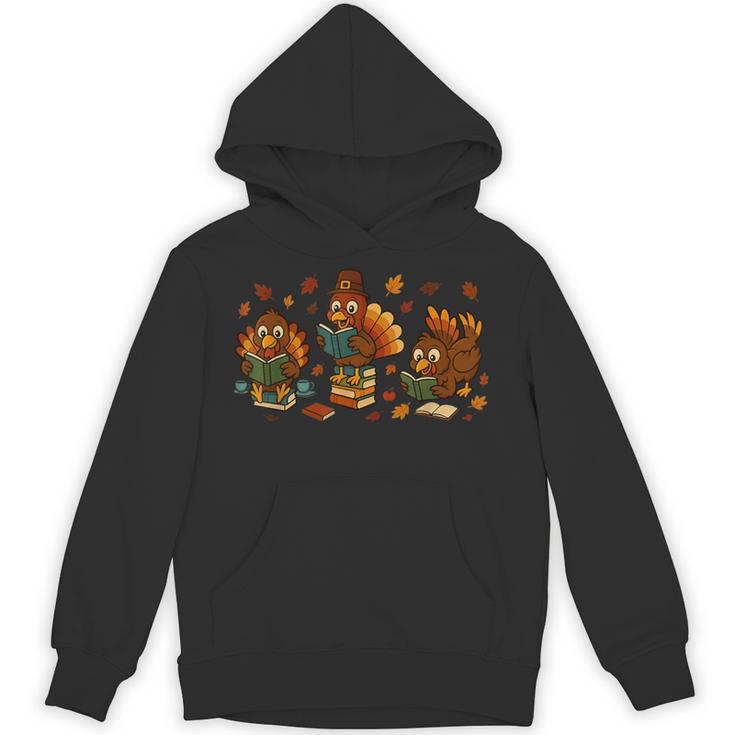 Teacher Fall Thanksgiving Turkey Reading Books Lovers Unisex Hoodie