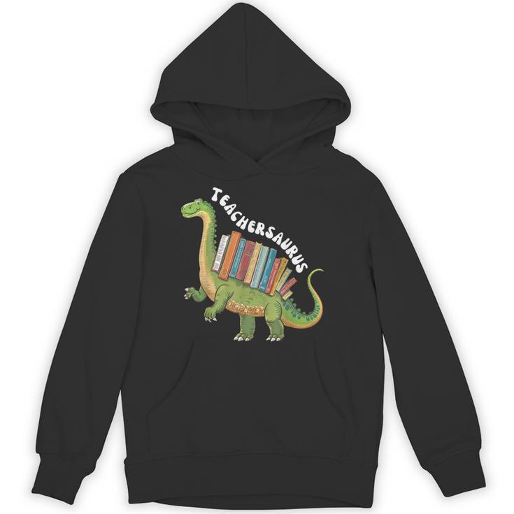 Teachersaurus Dinosaur Teachers Dino Reading Book Librarian Unisex Hoodie