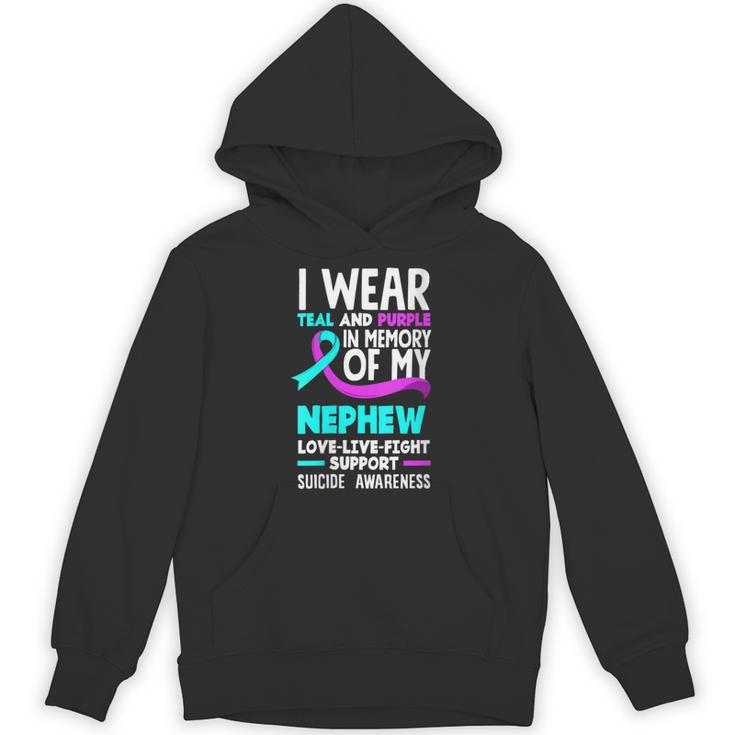 Teal & Purple In Memory Of My Nephew Suicide Prevention Unisex Hoodie