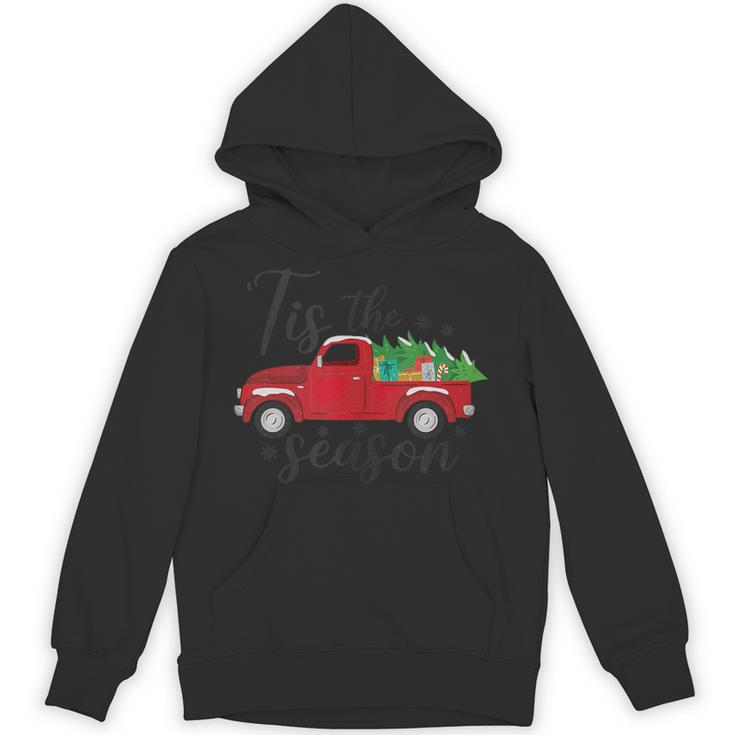 Tis The Season Holiday Nostalgia Red Truck Unisex Hoodie