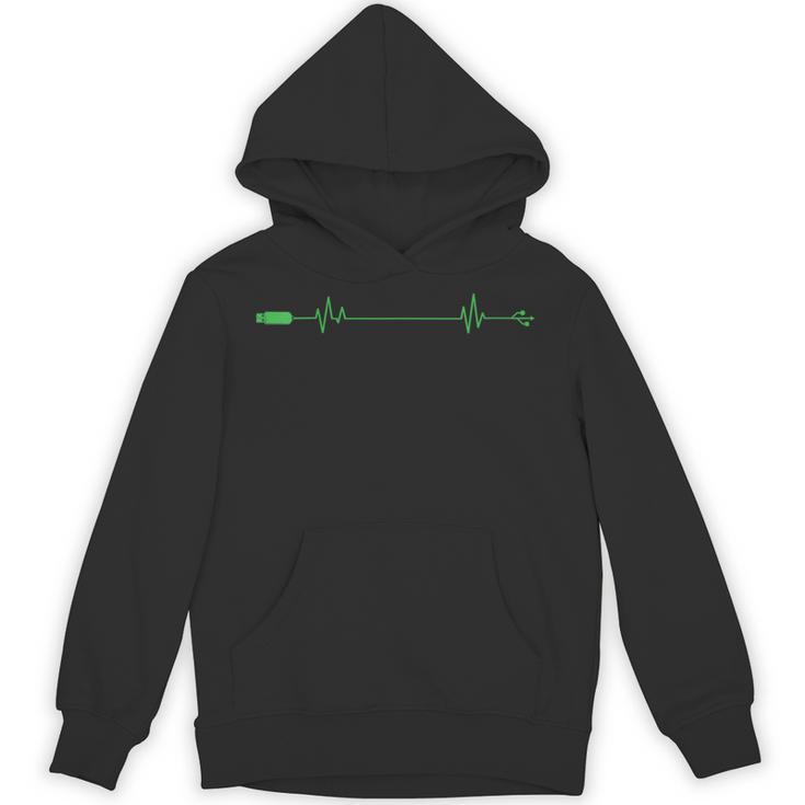 USB Stick Heartbeat Line Memory Module Unisex Hoodie