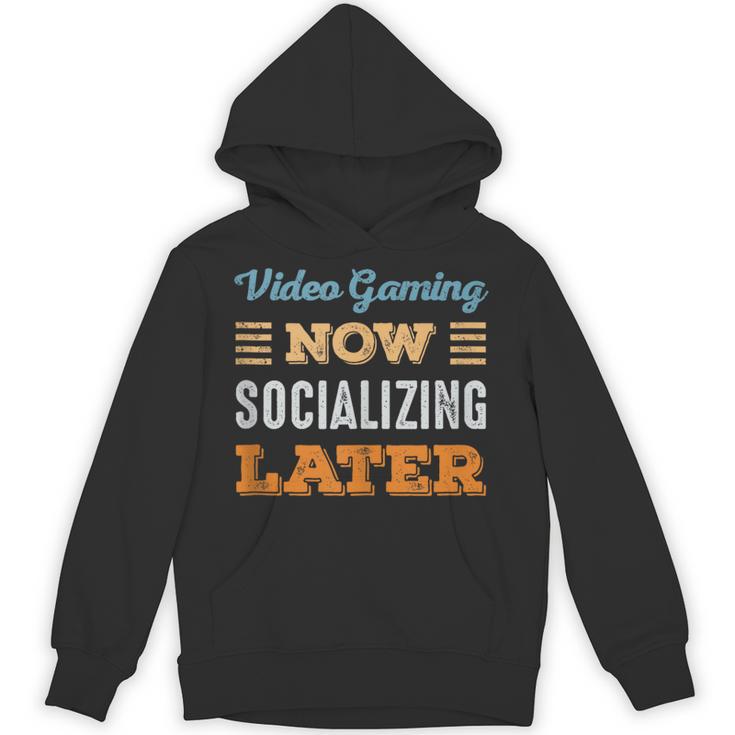 Video Gaming Now Minimal Socializing Introvert Vintage Unisex Hoodie