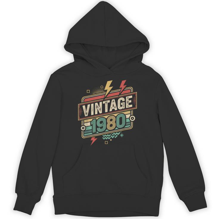 Vintage 1980 Retro Badge Decade Nostalgia Graphic Emblem Unisex Hoodie