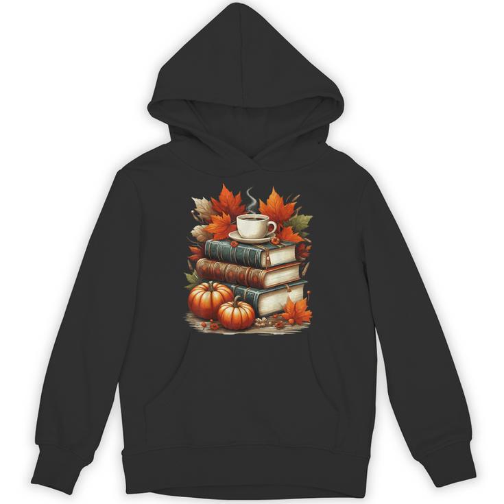 Vintage Autumn Books Coffee Pumpkin Fall Reading Unisex Hoodie